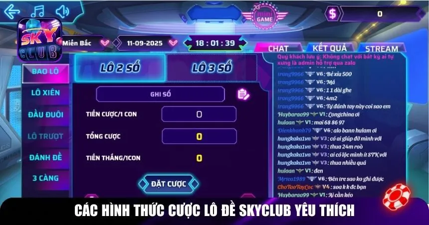 Các hình thức cược lô đề Skyclub yêu thích